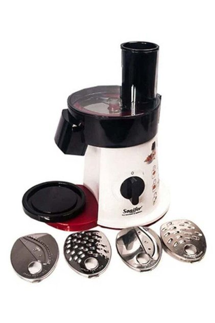 Pro 5-in-1 Electric Vegetable Chopper & Salad Maker | 200W Power with 6 Stainless Steel Discs for Slicing, Shredding, Grating | Compact Food Processor for Kitchen, 220-240V