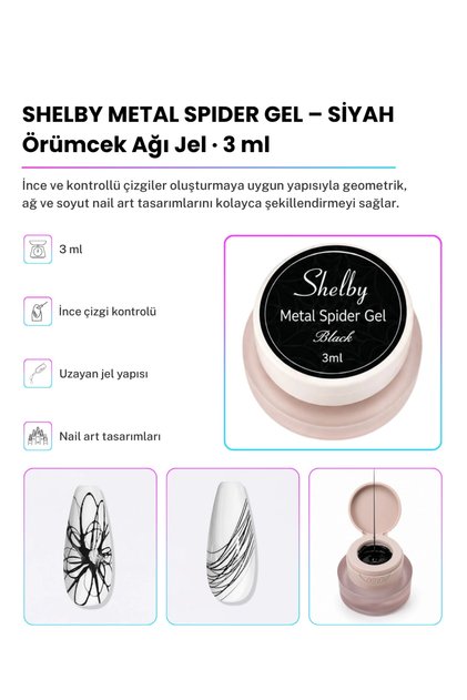 SHELBY 3 GR. SPİDER TASARIM GEL SİYAH