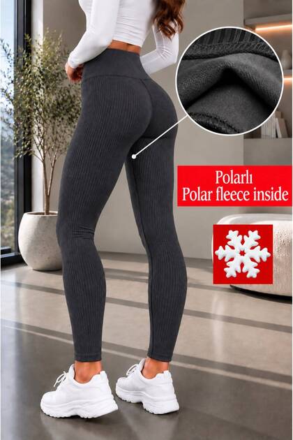 Kadın İçi ( Polarlı ) Yuksek Bel Fitilli Toparlayıcı Tayt