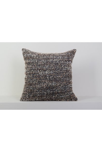 Brown Boucle Look Multi-Colored Textured Modern Decorative Throw Pillow Cover