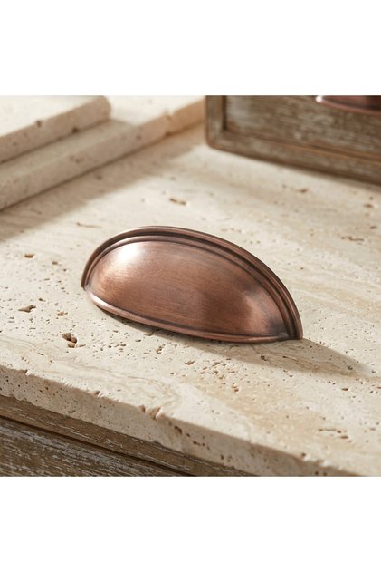 Midye 64 mm mobilya kulpu ,kulp ANTİK BAKIR