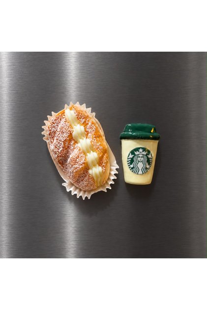 2’li Kahve Bardağı ve Kremalı Pasta Dekoratif Magnet Seti