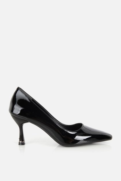 Kadın Siyah Rugan İnce Topuklu Stiletto