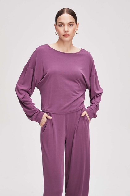 Women's Plain Long-Sleeve Top