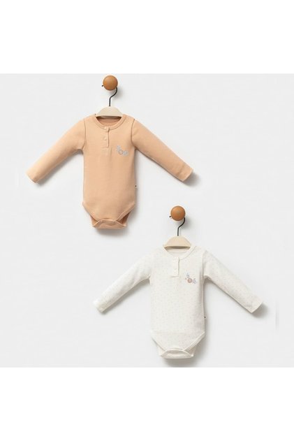 Oeko-Tex ® Certified 100% Cotton Baby Girl Long Sleeve Bodysuit & Bodysuit Set with 2 Snap Fasteners