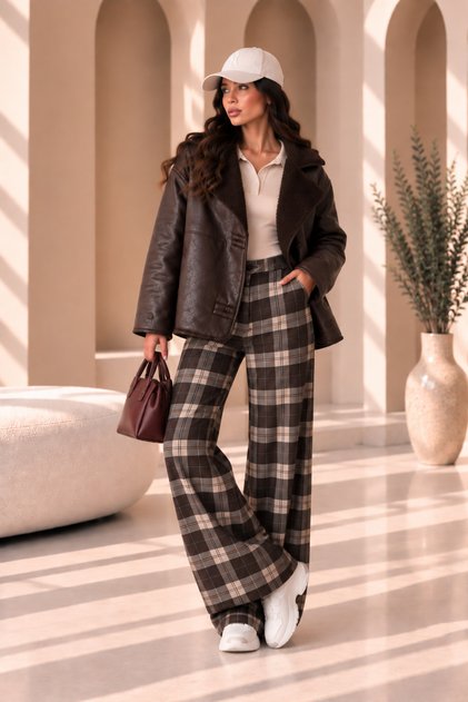 Women's Oversized Faux Leather Jacket with Plush Collar