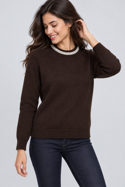 Women's Stone Collar Knitwear Sweater