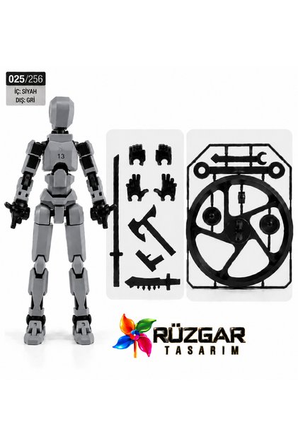Dummy Figür Eklemli Pozlanabilir Model Titan 113 Dummy 1.0 GRİ