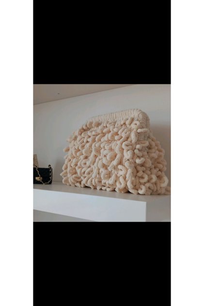 Puffy Knitted Handbag Women's Handmade Stylish Daily Bag Modern Design