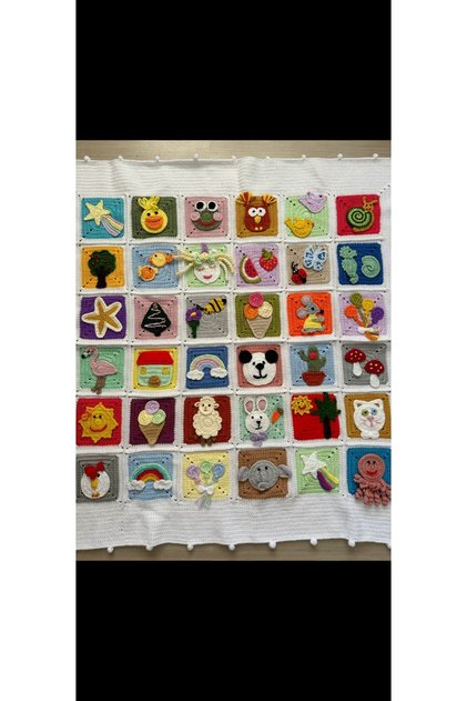 Hand Knitted Baby Blanket 100X100 cm | Knitted Baby Blanket | Soft and Warm Baby Blanket