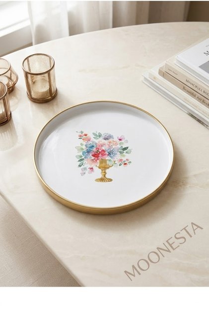 Mdm Coco Leroy Round Presentation Tray - Colorful