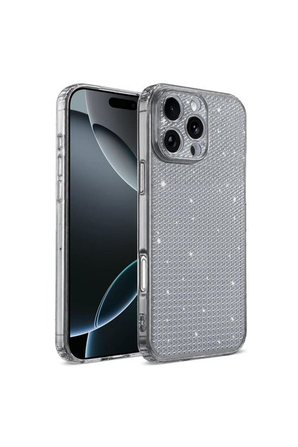 Compatible with iPhone 16 Pro Max - Crystal Flex Transparent Silicone Glittery Look Flashy Case