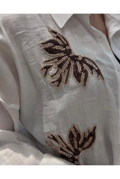 bead embroidered shirt