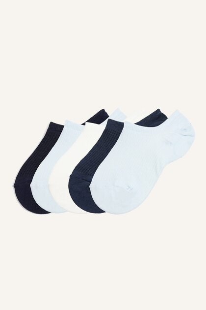 Kadın 5'li Pamuklu Sneaker Çorap F5429AXNS