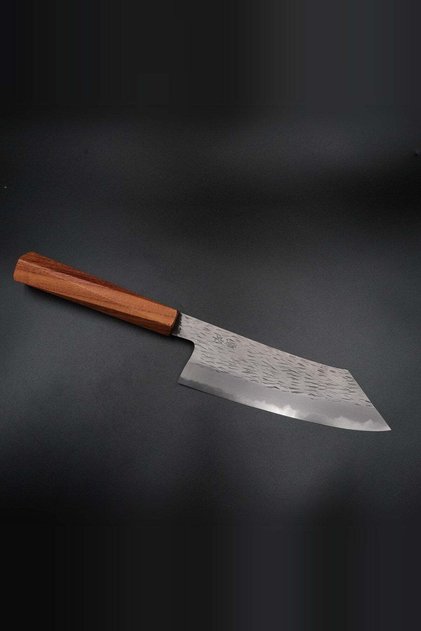 Japon Şef Bıçağı - Isamitsu Shirogami #1 Kiritsuke 165mm - Sandblast x Uchigumori
