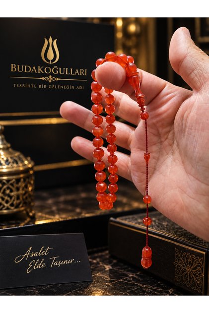 Osmanli Ateşi Special Oriental German Faturan Amber Prayer Beads 8 mm Sphere Cut Wrist Length