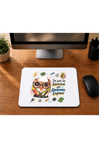 Sad Hamster Elektrik Elektronik Mühendisi Baskılı Mousepad - Elektrik Elektronik Mühendisine Hediye