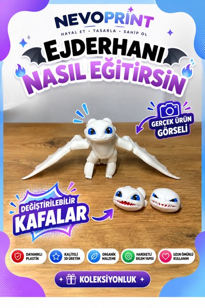 Ejderhanı Nasıl Eğitirsin – Işık Öfkesi (Light Fury) Hareketli Figür | 21 cm
