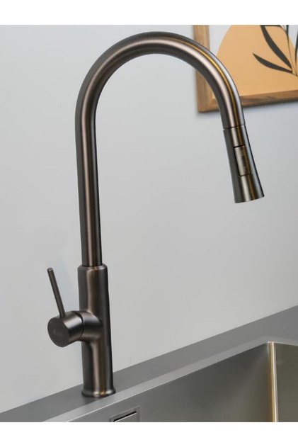 Glmbc Cl950-01 Aras Anthracite Spiral Kitchen Faucet