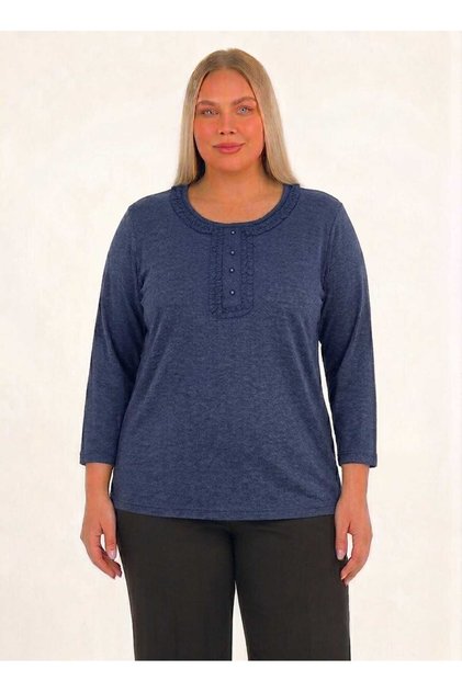 Women's Clothing Ruffle Detailed Winter Mother Cotton Blouse