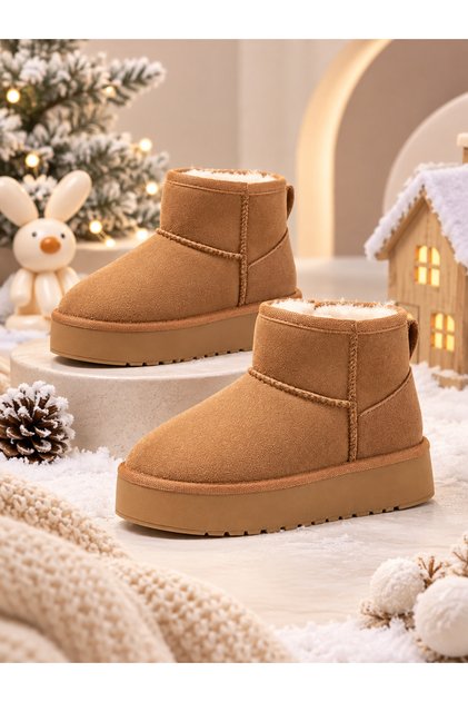 Kız Çocuk Mini UG Bot Sıcacık Şık Kışlık Peluş Astarlı Çocuk Botu-Günlük Sneaker