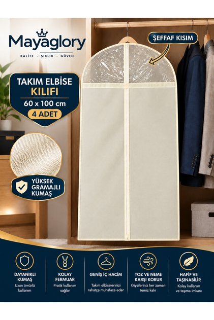 Suit Cover Thick Fabric Gamboç Kılıç Clothes Suit Closet Organizer Organizer Clothes Cover