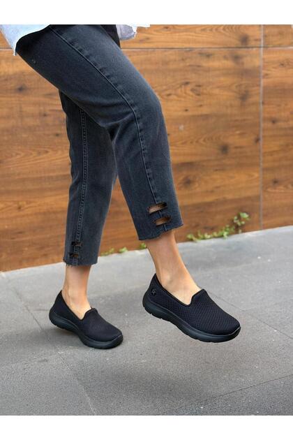 Black Knitwear Fabric Women's Casual Sports Shoes