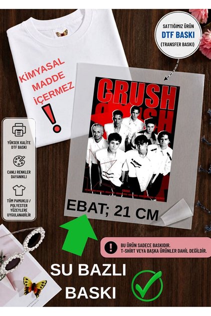 Crush Print Dtf Iron-On Transfer T-Shirt Sweatshirt Hoodie Arda Barış Batu Efe Milan Miraç Oğuzhan
