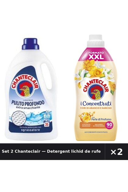 Set 2 — Detergent lichid de rufe cur + Balsam de rufe Flori de port