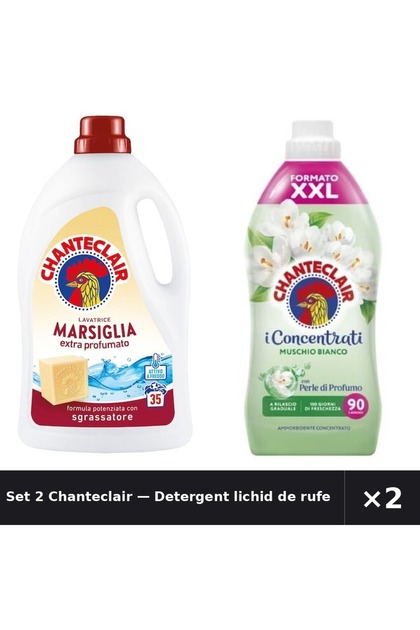 Set 2 — Detergent lichid de rufe Mar + Balsam de rufe Mosc Alb Chan