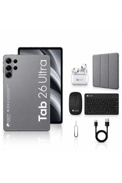 تابلت CCT Tab 26 Ultra بشاشة 10.1 بوصة، ذاكرة 16GB RAM و1TB ROM، يدعم 5G، أندرويد 16