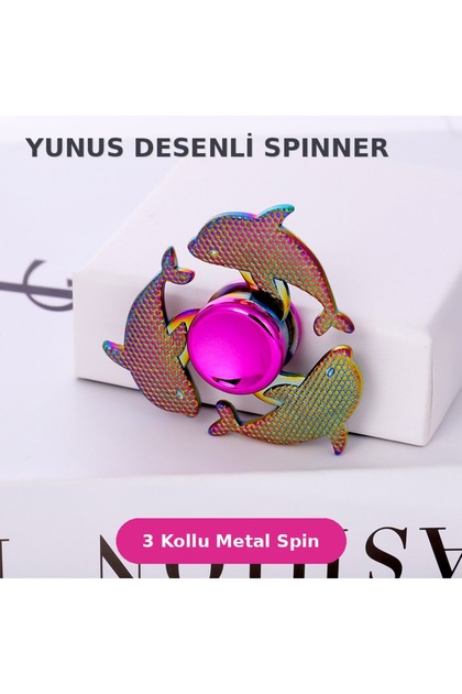 Metal Stres Çarkı Rainbow Gökkuşağı Renkli 5 Kollu Yüksek Hızlı Fidget Spinner