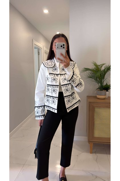 Yowe Ecru Embroidered Jacket