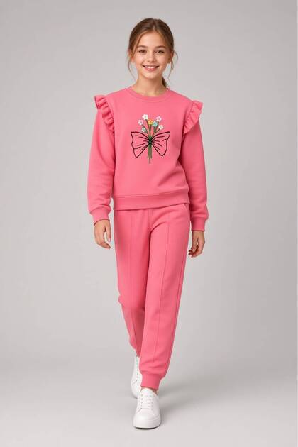 Ribbon Flower Detail Girls' Set