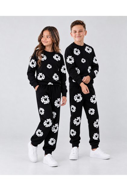 Embossed Floral Printed Unisex Children's Set - Ages 6/15 - 31924