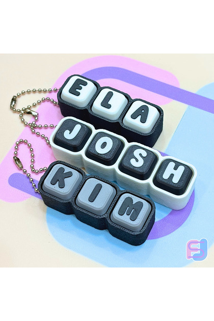 Keyboard Clickers Letter Name Shape Keychain Size