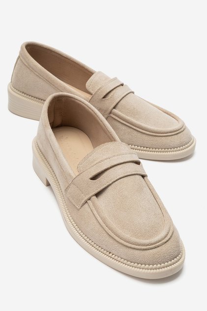 Saraçlı Loofer Women's Shoes Beige Suede