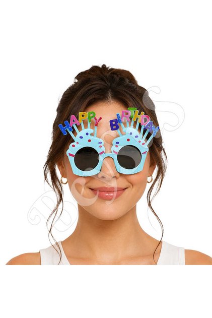 Happy Birthday Cupcake Party Glasses Green