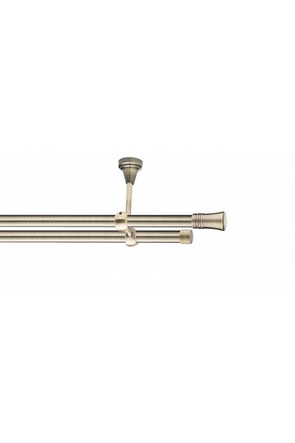 Galerie metalica Capri Dubla De Tavan 19mmx180cm, fara Inele, Antique Brass