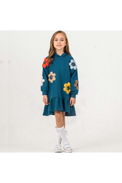 Girl's hooded dress mon-52117