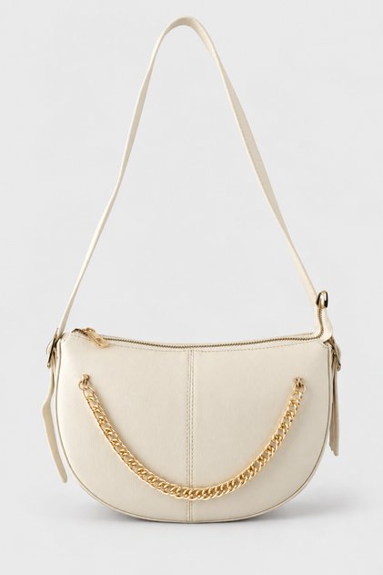Marly women's faux leather chain accessory shoulder bag cream