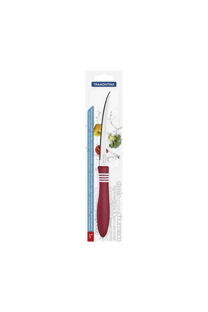 Cor & Cor 5" Tomato Knife, Stainless Steel Blade, Polypropylene Handle with Rubber Accents, Dishwasher Safe, Durable and Precise Cutting - Red