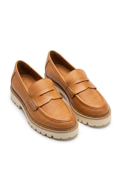 7860 Tan Genuine Leather Loafer Shoes