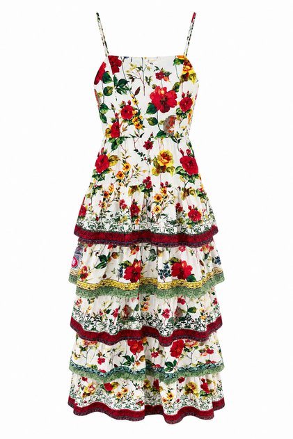 Premium Layered Floral Patterned Dress with Rope Straps