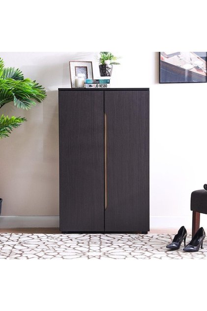 Hornbill Shoe Cabinet | 21 Pairs Of Shoes| Modern Design Furniture | Wooden Shoe Organizer For Entryway, Hallway, Living Room | L 73 X W 36 X H 120 Cm |Made In Malaysia Shoe Rack-Wenge/Oak