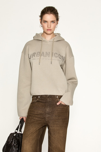 Etropus Women's Organic Cotton Oversize Mink Sweatshirt with Fleece Inside
