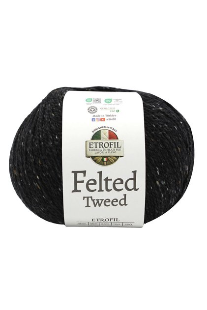 Felted Tweed 50% Organic Merino Wool 25% Baby Alpaca 25% Viscose 100 g 350 m Knitting Yarn-1 Piece-79182
