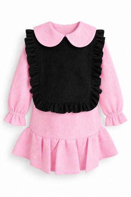 Children's Dress and Sweater Set Double Set Cotton Baby Collar