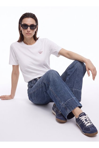 LC 7454 ID VERK TEE Ekru Bisiklet Yaka Düz Kadın T-Shirt
