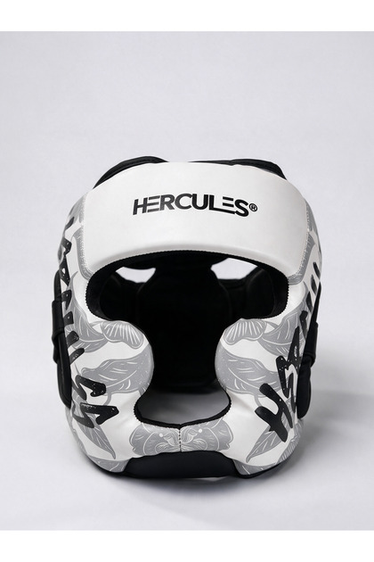 Fight Gear Kafa Koruyucu - Beyaz Çiçek Desenli - Boks, MMA, Kickboks (Beden L)